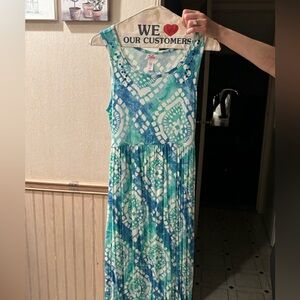 Blue/Green Pattern Dress